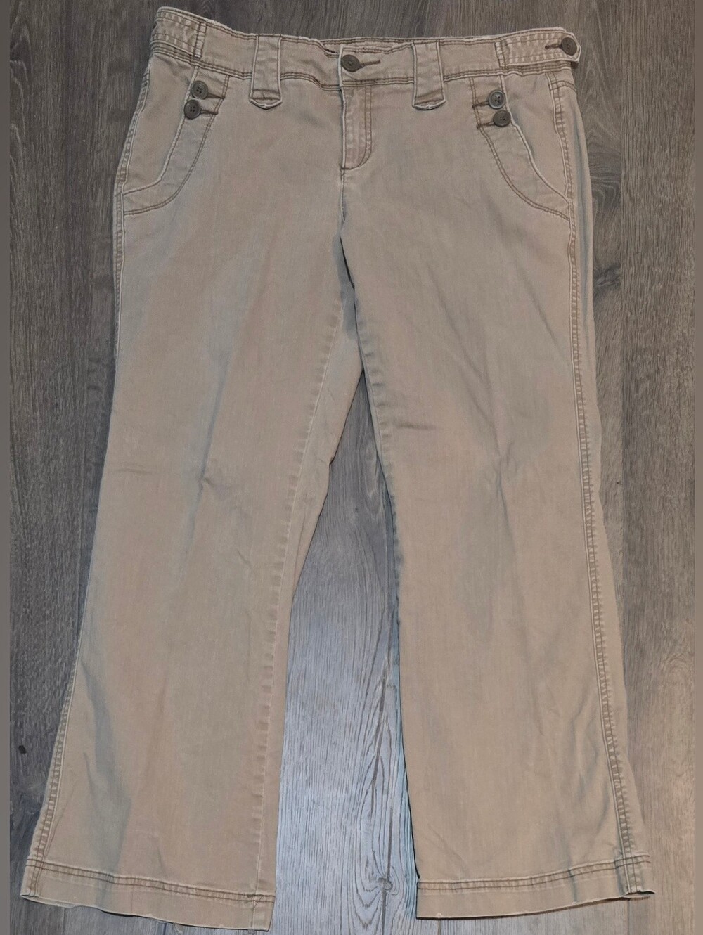 Maurices Low Rise Khaki Pants in Light Taupe.  13/14 Short
